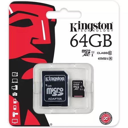 Prominent Speeltoestellen Stof Kingston 64GB micro SD Geheugenkaart + SD Adapter – Verweij-Computers